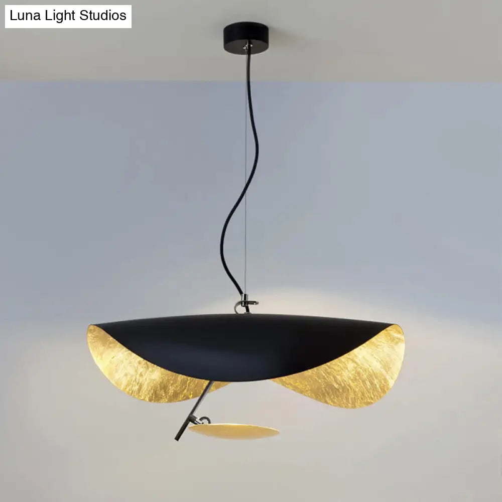 Modern 1-Bulb Pendant Lamp With Metal Hat Shade - Perfect For Restaurants