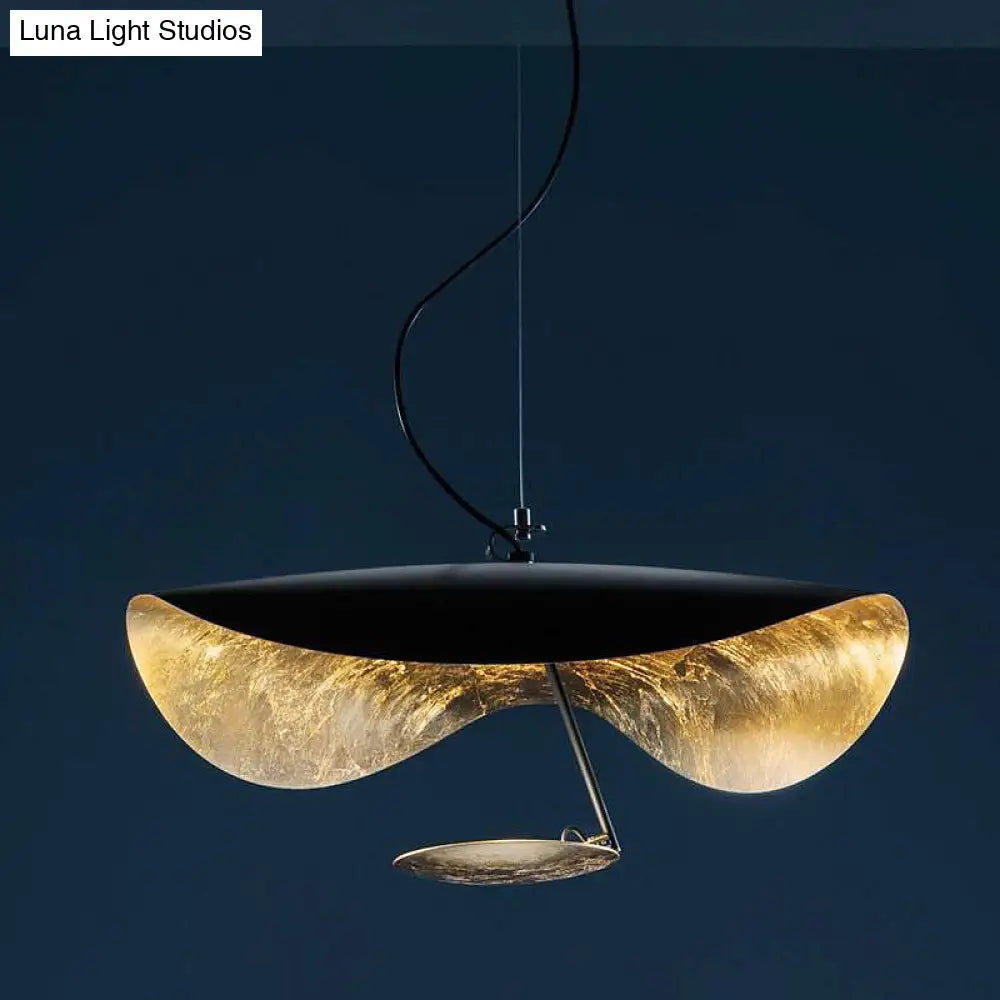 Modern 1-Bulb Pendant Lamp With Metal Hat Shade - Perfect For Restaurants