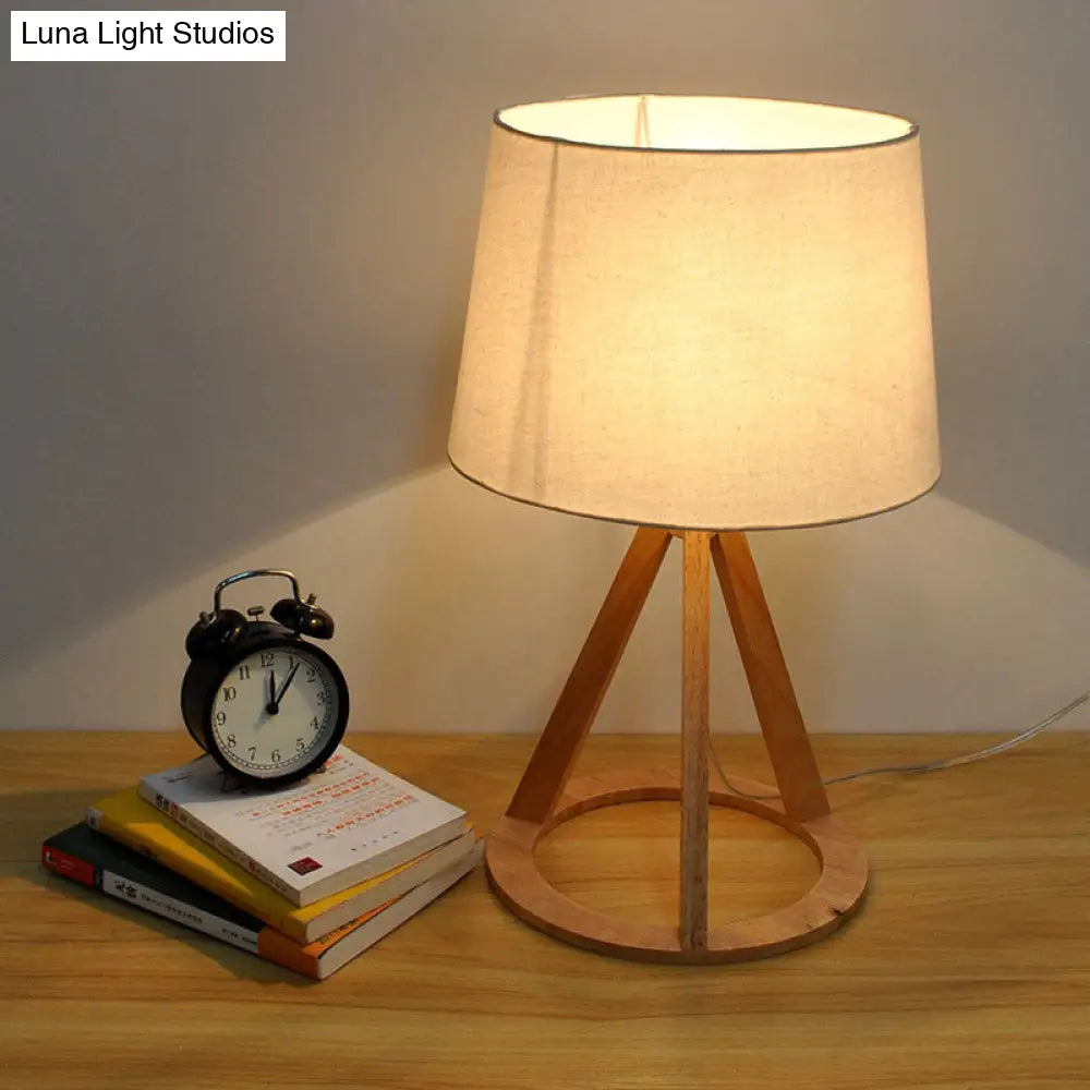 Modern 1-Bulb White Reading Lamp With Tapered Drum Shade - Perfect For Task Lighting