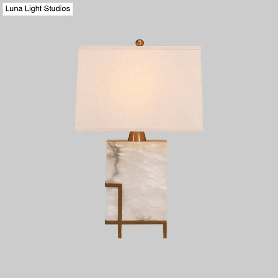 Modern 1-Bulb White Task Reading Light With Fabric Shade