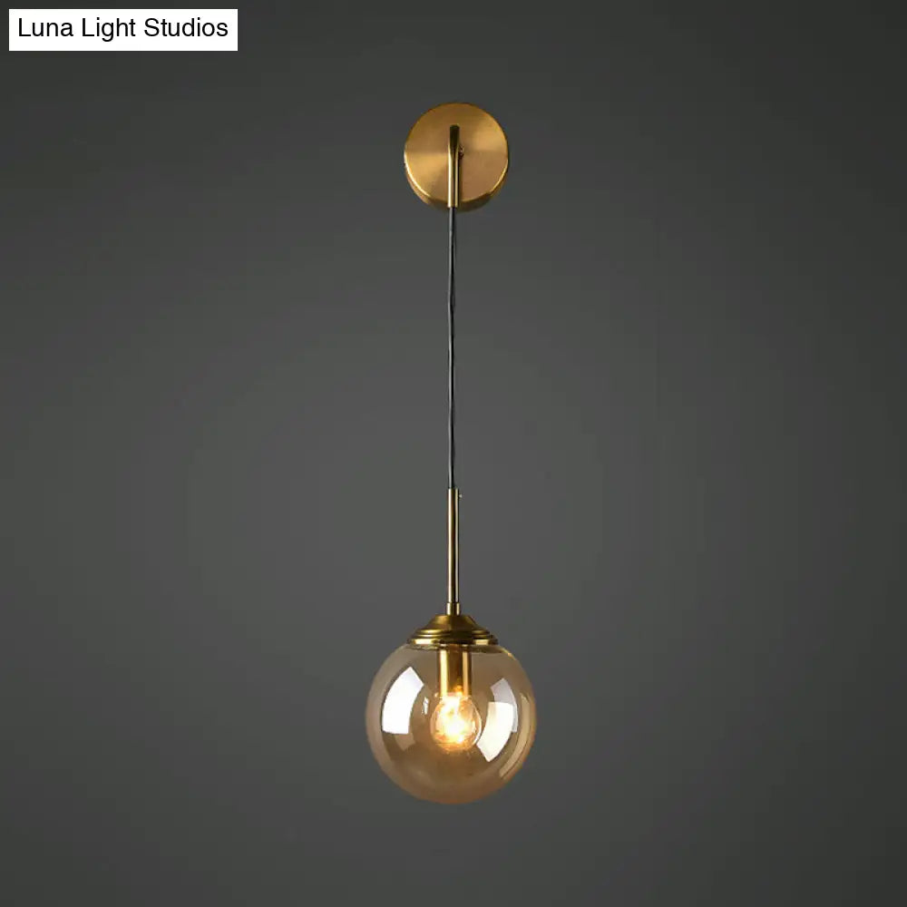 Modern 1-Head Globe Wall Light In Gold - Perfect For Bedrooms