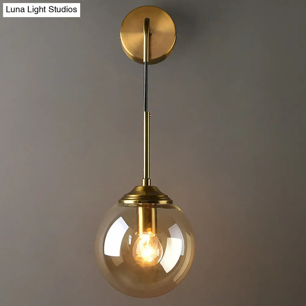 Modern 1-Head Globe Wall Light In Gold - Perfect For Bedrooms