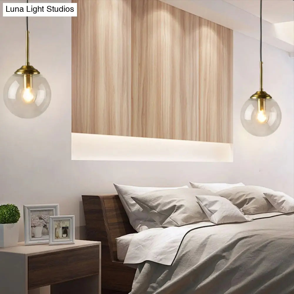 Modern 1-Head Globe Wall Light In Gold - Perfect For Bedrooms