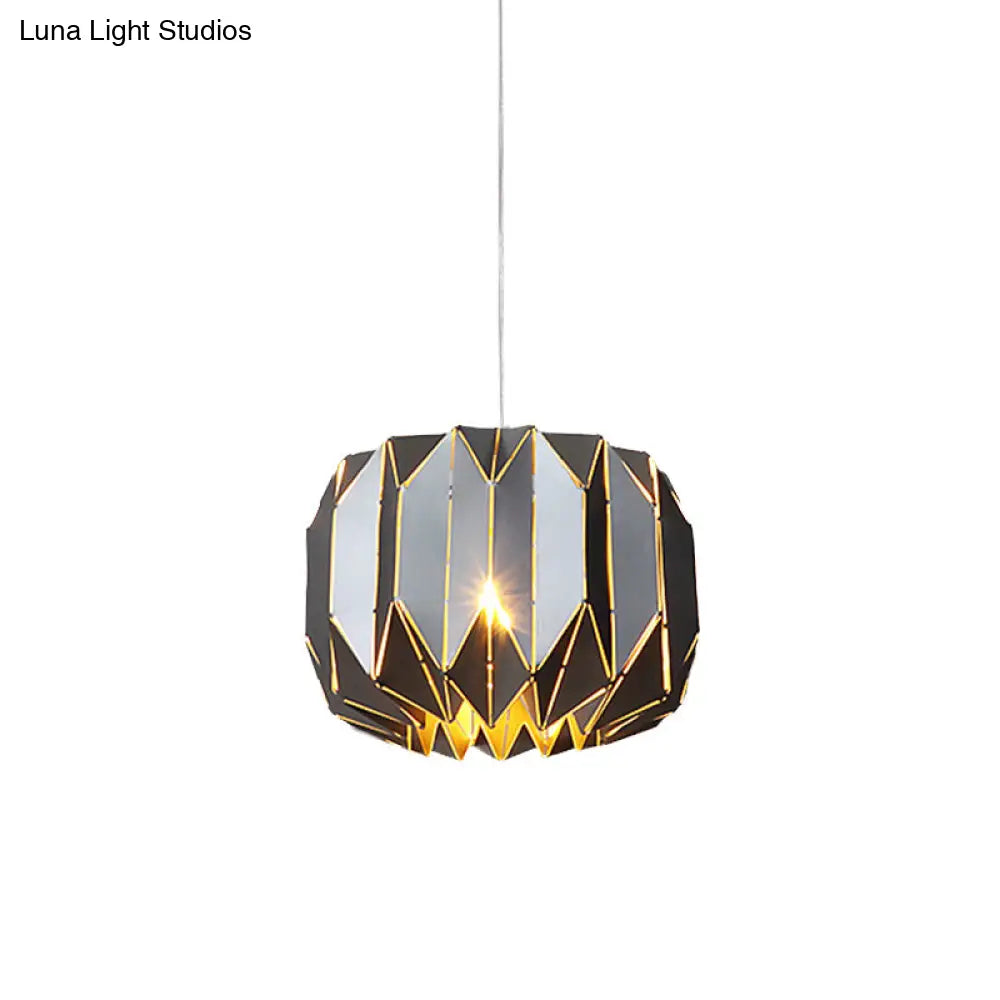 Modern 1-Light Ceiling Pendant With Sleek Silver/Black Metal Shade - Stylish Hanging Lamp Kit