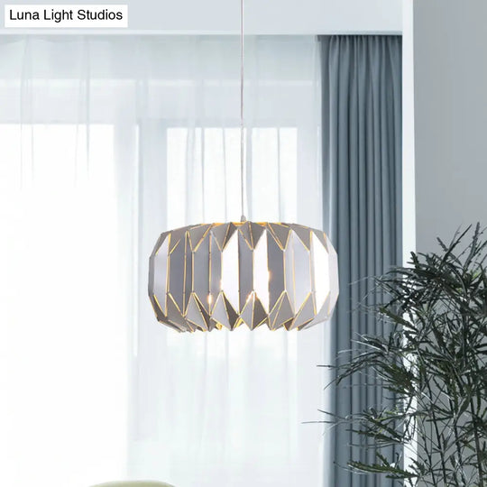 Modern 1-Light Ceiling Pendant With Sleek Silver/Black Metal Shade - Stylish Hanging Lamp Kit