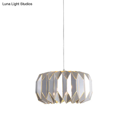 Modern 1-Light Ceiling Pendant With Sleek Silver/Black Metal Shade - Stylish Hanging Lamp Kit