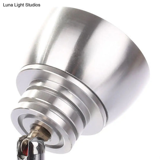 Modern 1-Light Chrome Corridor Wall Sconce With Dome Metal Shade In Warm/White Light