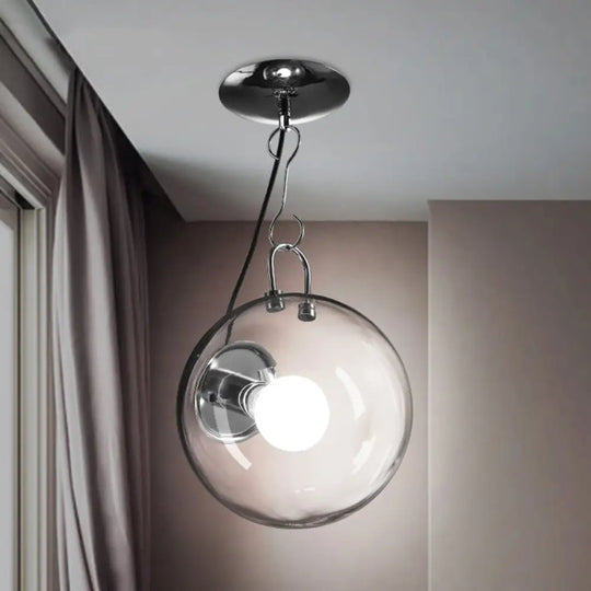 Modern 1 - Light Clear Glass Semi Flush Mount - Available In 10’ & 12’ Width /