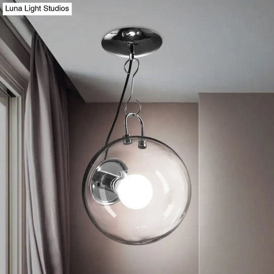 Modern 1-Light Clear Glass Semi Flush Mount - Available In 10 & 12 Width /