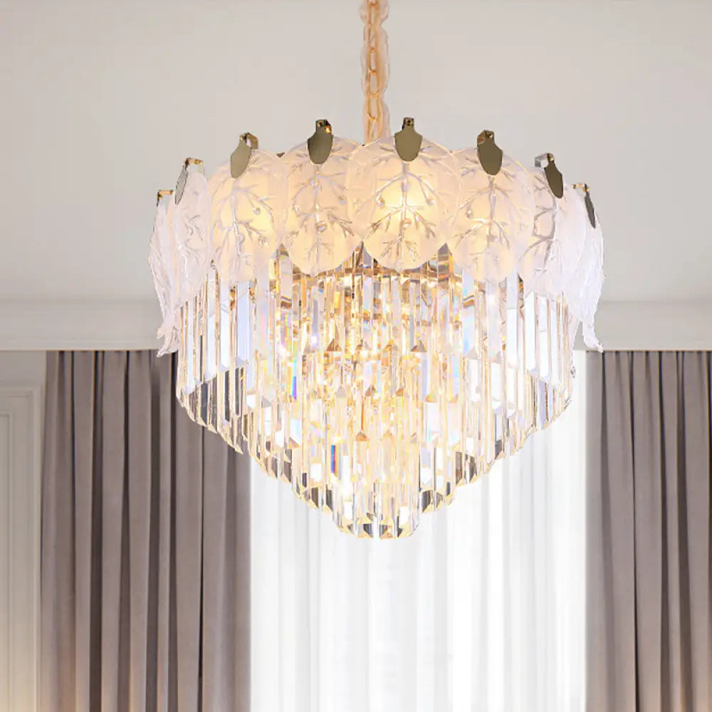 Modern 14-Light Led Crystal Chandelier For Living Room - Clear And Stylish Ceiling Lamp