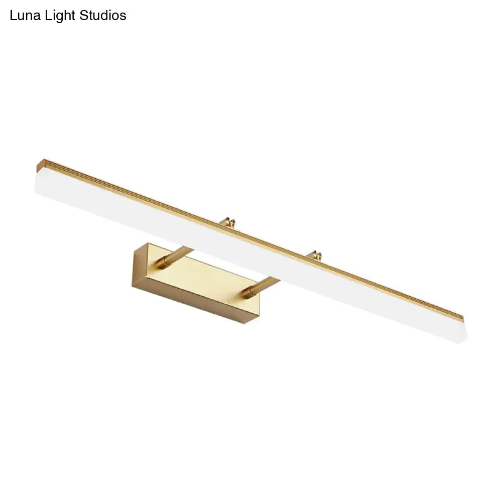 Modern 16/19.5 Gold Wall Sconce With Acrylic Led Light For Bathroom Vanity - Warm/White