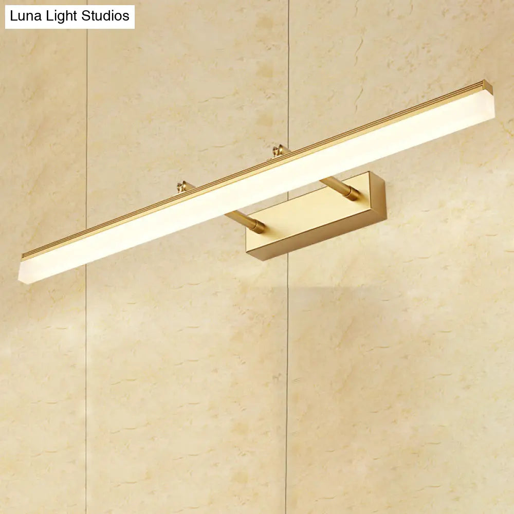 Modern 16/19.5 Gold Wall Sconce With Acrylic Led Light For Bathroom Vanity - Warm/White