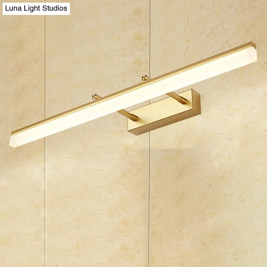 Modern 16/19.5 Gold Wall Sconce With Acrylic Led Light For Bathroom Vanity - Warm/White