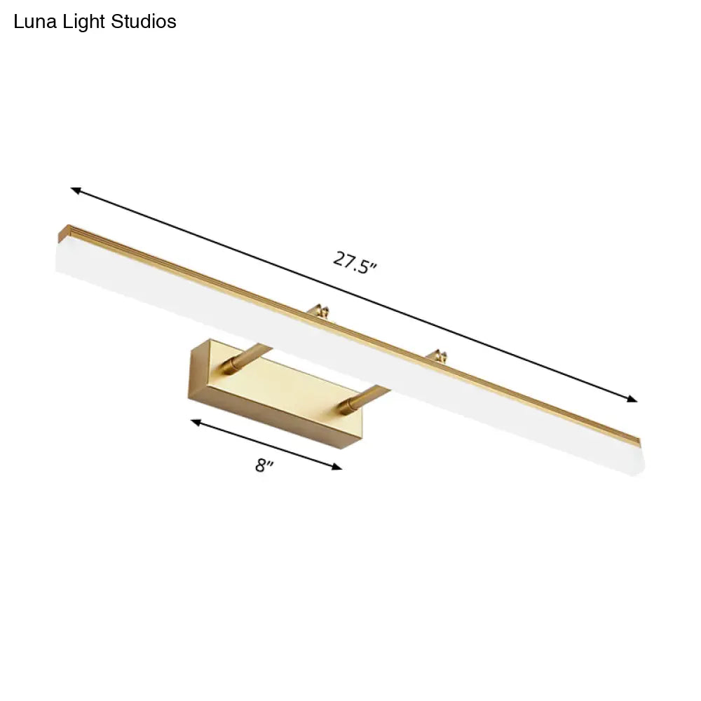 Modern 16/19.5 Gold Wall Sconce With Acrylic Led Light For Bathroom Vanity - Warm/White