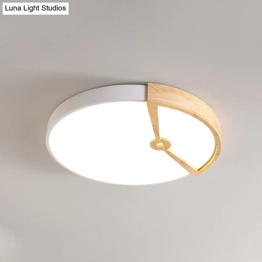 Modern 16/19.5 Wide Round Metal Ceiling Light Fixture With Led Flush Mount Lamp In White/Warm