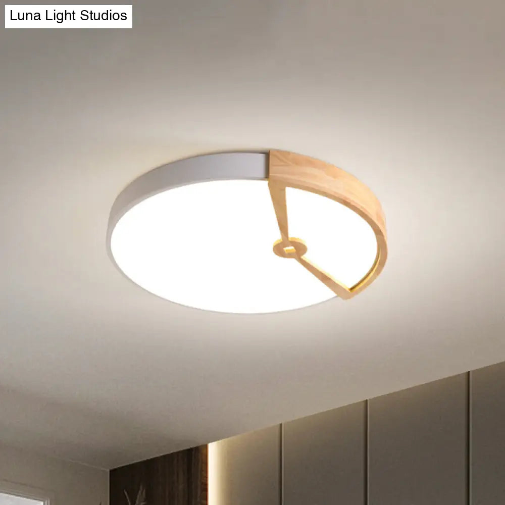 Modern 16/19.5 Wide Round Metal Ceiling Light Fixture With Led Flush Mount Lamp In White/Warm White