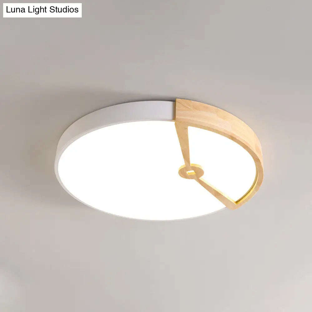 Modern 16’/19.5’ Wide Round Metal Ceiling Light Fixture With Led Flush Mount Lamp In White/Warm