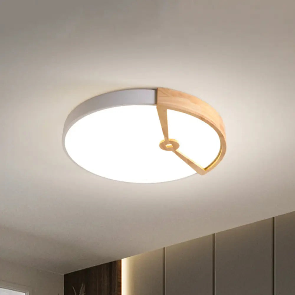 Modern 16’/19.5’ Wide Round Metal Ceiling Light Fixture With Led Flush Mount Lamp In White/Warm