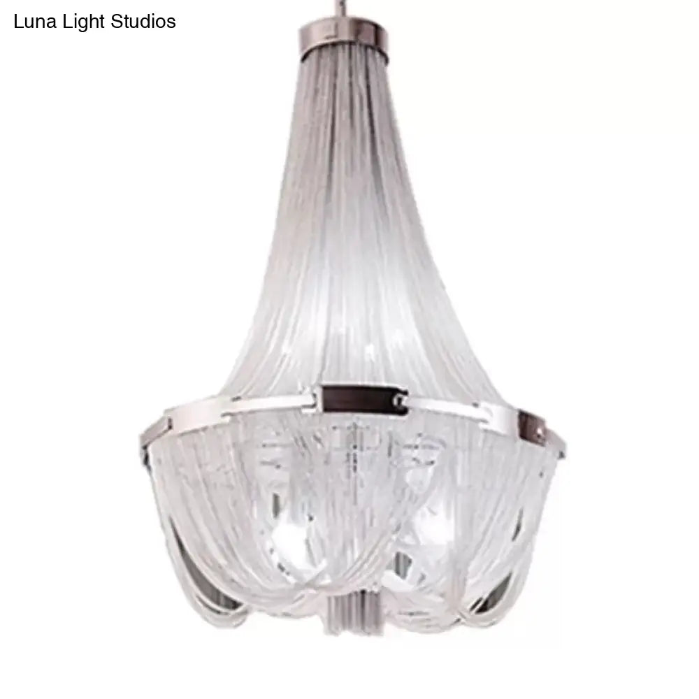 Sleek 16-Bulb Hanging Chandelier Pendant - Simple Aluminum Shade Down Lighting