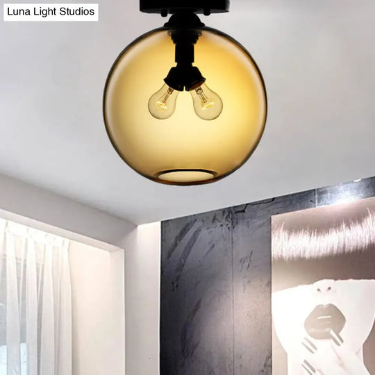 Modern 2-Head Flushmount Ceiling Lamp With Colorful Glass Shades - Global Mounted Light

Or

Global