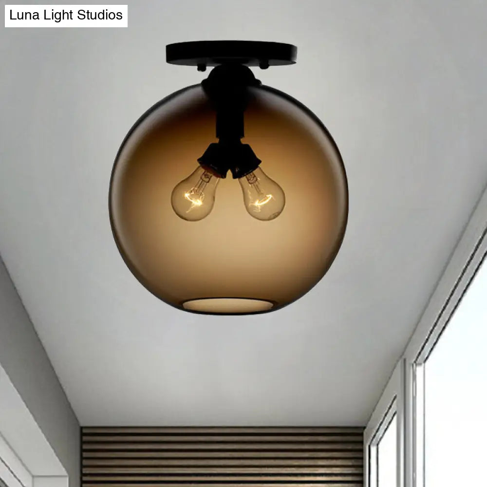 Modern 2-Head Flushmount Ceiling Lamp With Colorful Glass Shades - Global Mounted Light

Or

Global