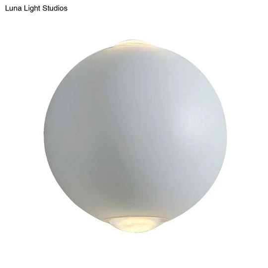 Modern 2-Led Up/Down Wall Light Fixture - Aluminum White Sconce For Outdoor Use In Warm/White