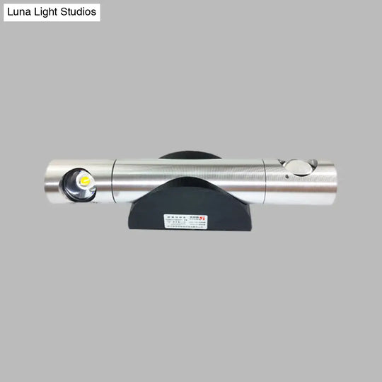 Modern 2-Light Wall Fixture For Living Room With Aluminum Shade In Black/Silver - Warm/White