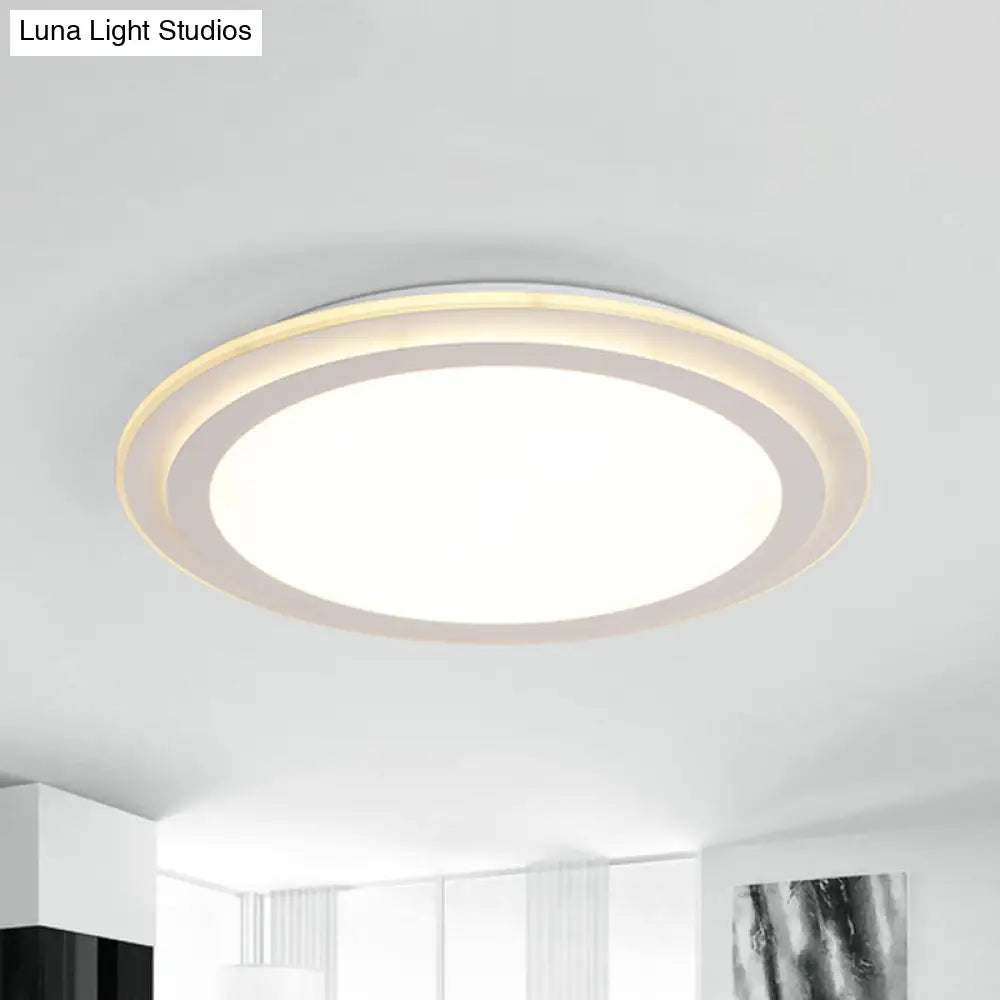 Modern 2 Tier Round Ceiling Flush Mount Light - 12.5/16.5/20.5 Dia Acrylic Led Warm/White White