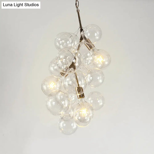 Modern 3/5-Light Gold Pendant Chandelier With Clear Glass Ideal For Living Room