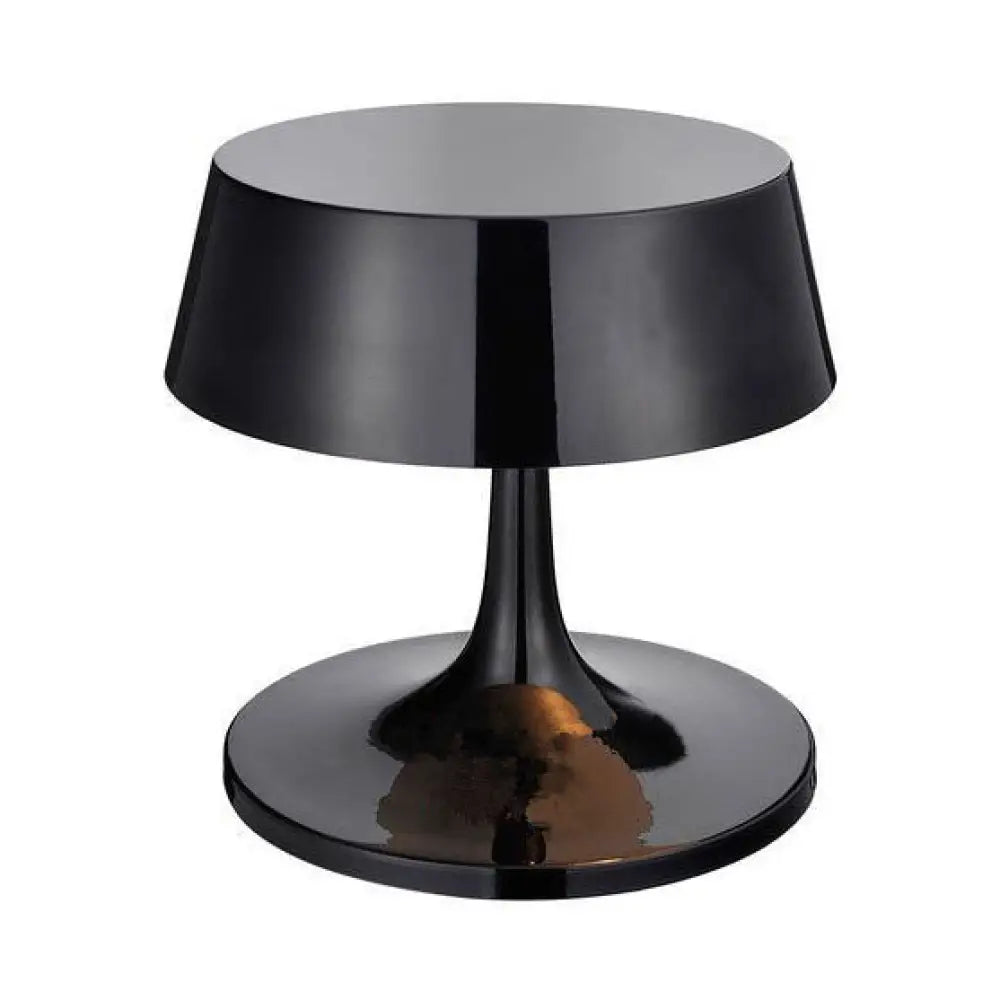 Modern 3-Light Metal Desk Lamp With Smooth Drum Shade - Curvaceous Base For Living Room Black/White