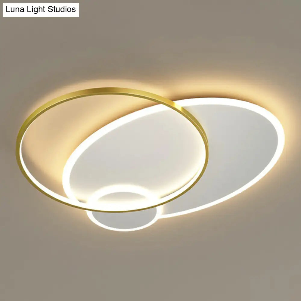 Modern 3-Loop Led Flush Mount Ceiling Light For Living Room