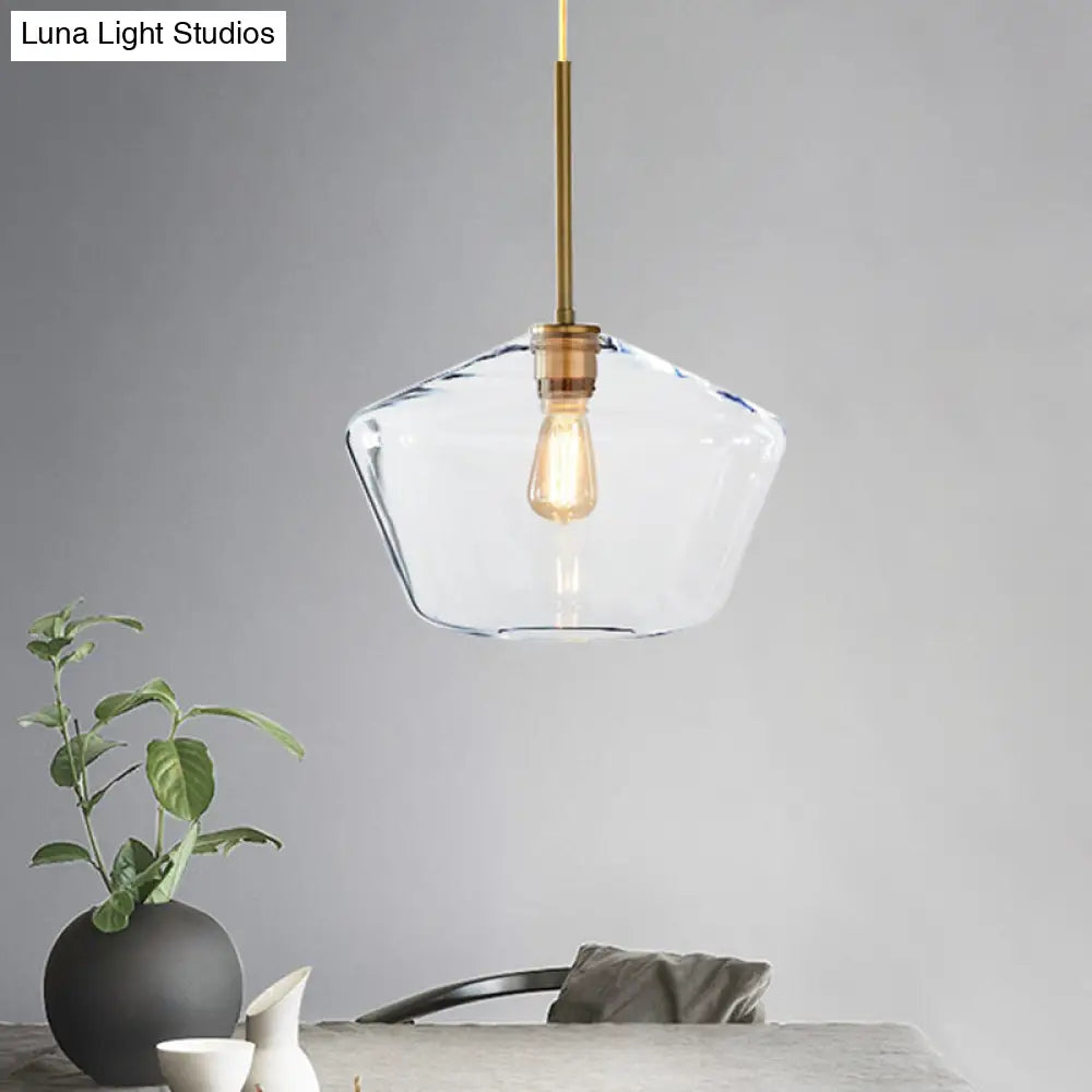 Modern 4.5’/9’/12’ Wide Glass Shade Hanging Pendant Light With Brass Lamp Socket - Perfect