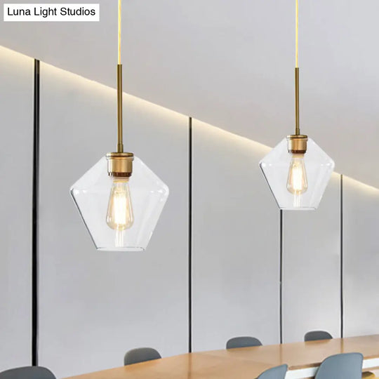 Modern Brass Pendant Light: 4.5/9/12 Wide Glass Shade Hanging Light With Single Lamp Socket - Ideal