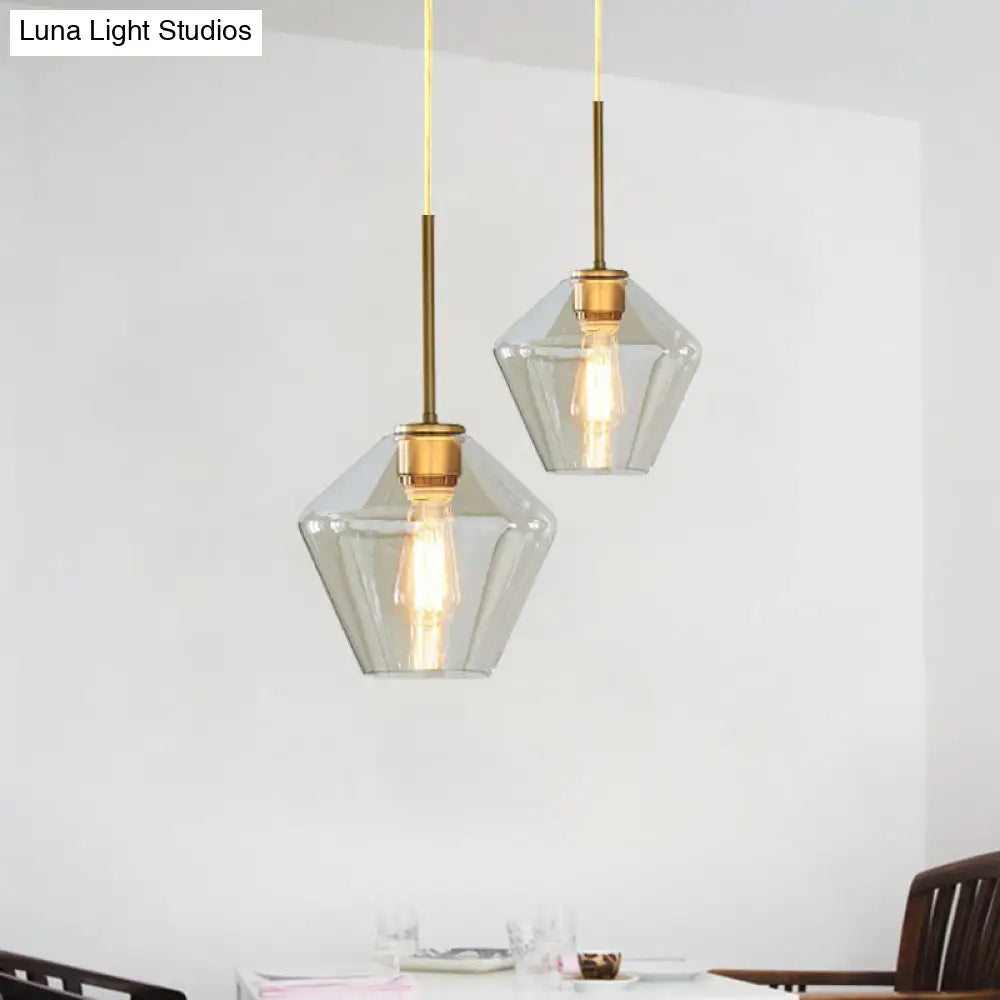 Modern Brass Pendant Light: 4.5/9/12 Wide Glass Shade Hanging Light With Single Lamp Socket - Ideal