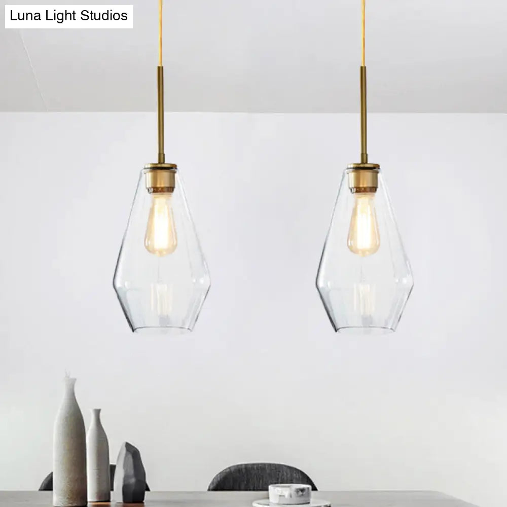 Modern Brass Pendant Light: 4.5/9/12 Wide Glass Shade Hanging Light With Single Lamp Socket - Ideal