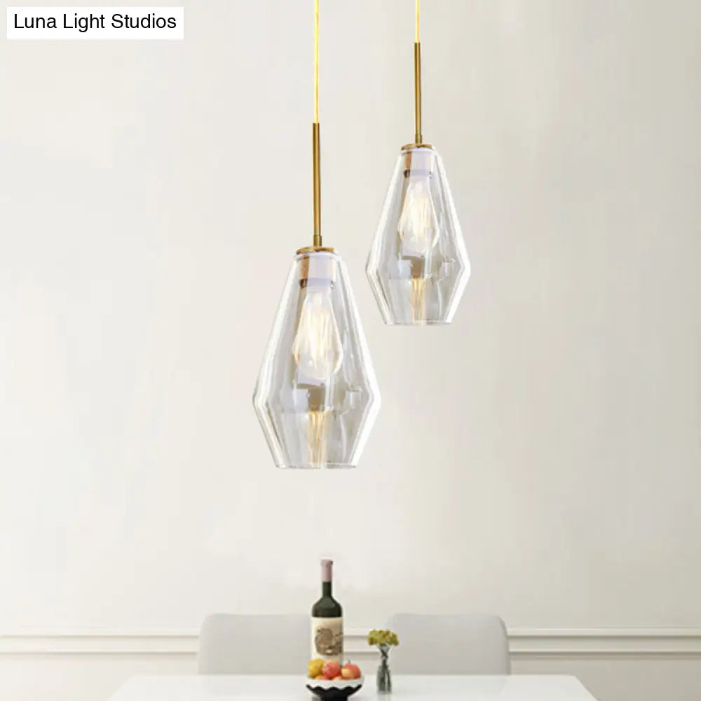 Modern 4.5’/9’/12’ Wide Glass Shade Hanging Pendant Light With Brass Lamp Socket - Perfect