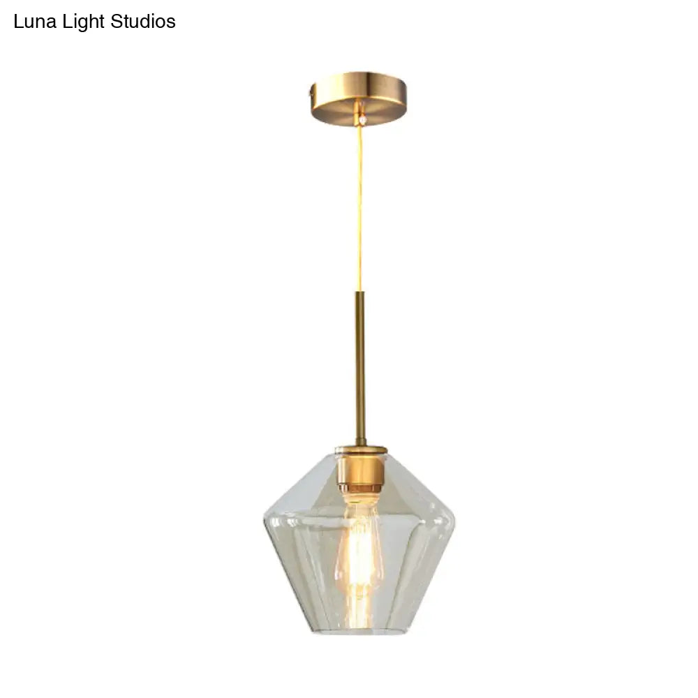 Modern 4.5’/9’/12’ Wide Glass Shade Hanging Pendant Light With Brass Lamp Socket - Perfect