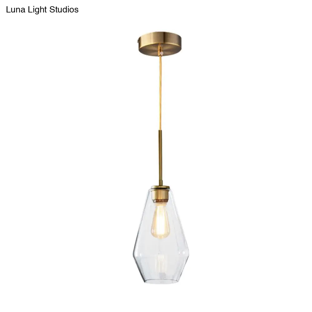 Modern 4.5’/9’/12’ Wide Glass Shade Hanging Pendant Light With Brass Lamp Socket - Perfect