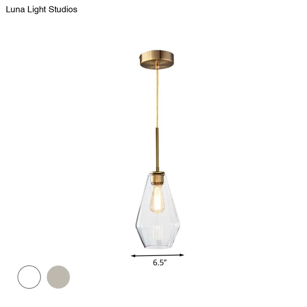 Modern 4.5’/9’/12’ Wide Glass Shade Hanging Pendant Light With Brass Lamp Socket - Perfect