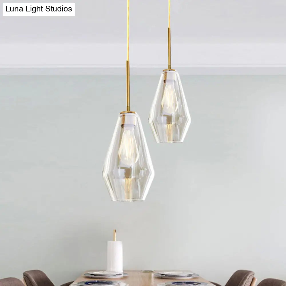 Modern 4.5’/9’/12’ Wide Glass Shade Hanging Pendant Light With Brass Lamp Socket - Perfect