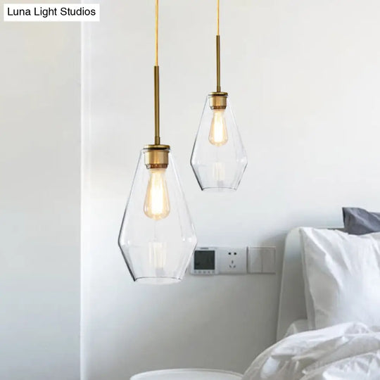 Modern Brass Pendant Light: 4.5/9/12 Wide Glass Shade Hanging Light With Single Lamp Socket - Ideal