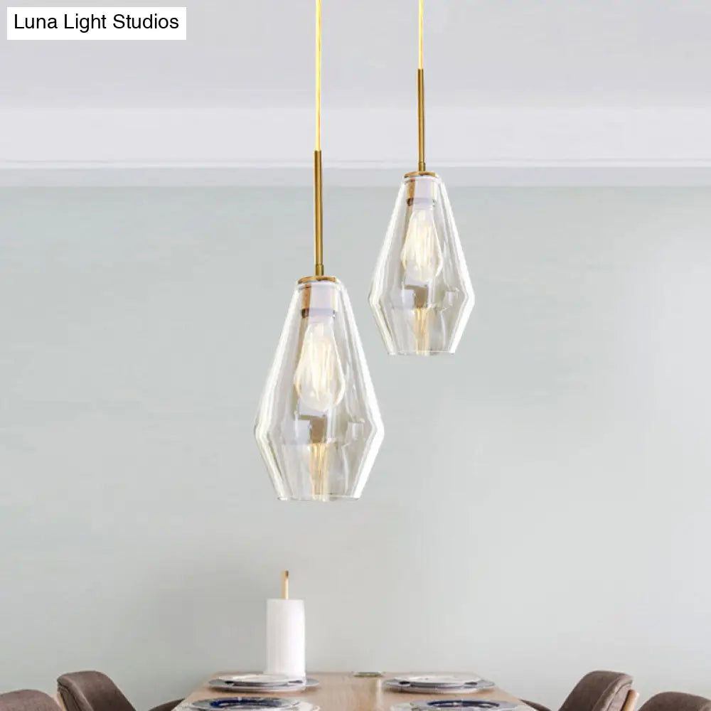 Modern Brass Pendant Light: 4.5/9/12 Wide Glass Shade Hanging Light With Single Lamp Socket - Ideal