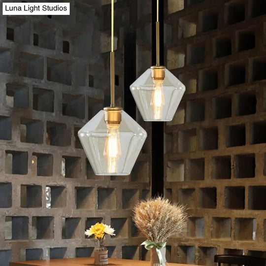 Modern Brass Pendant Light: 4.5/9/12 Wide Glass Shade Hanging Light With Single Lamp Socket - Ideal