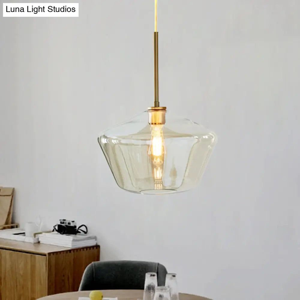 Modern 4.5’/9’/12’ Wide Glass Shade Hanging Pendant Light With Brass Lamp Socket - Perfect