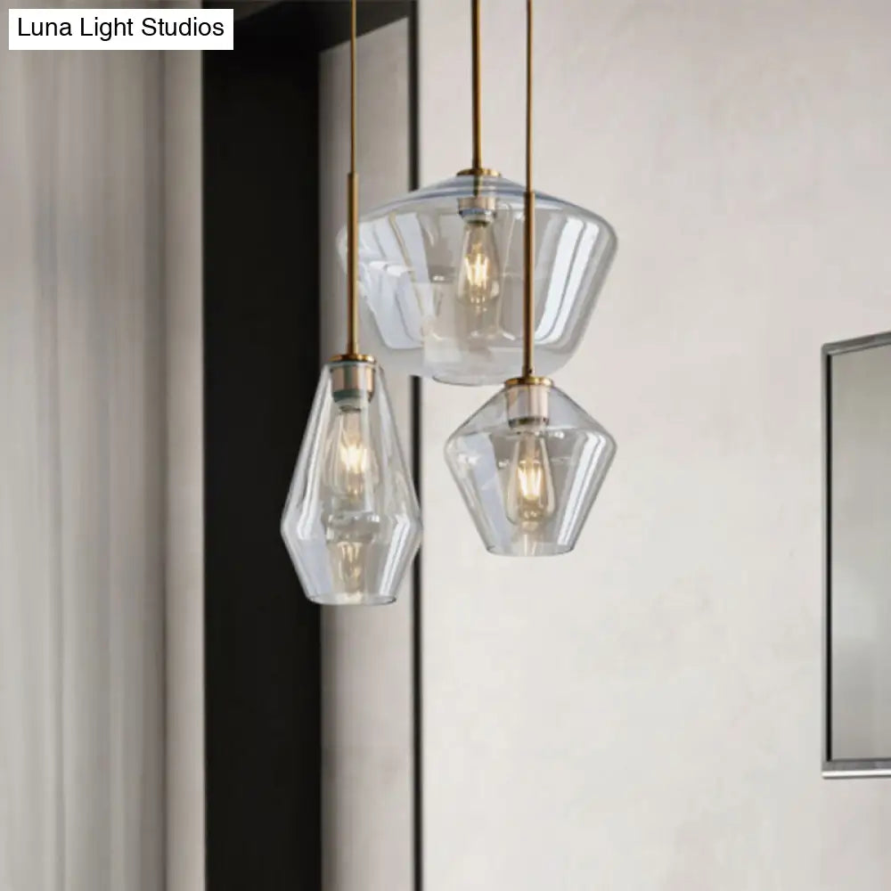 Modern Brass Pendant Light: 4.5/9/12 Wide Glass Shade Hanging Light With Single Lamp Socket - Ideal