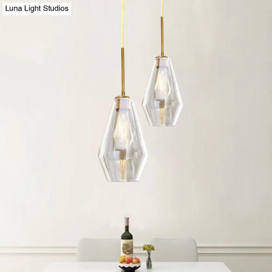 Modern Brass Pendant Light: 4.5/9/12 Wide Glass Shade Hanging Light With Single Lamp Socket - Ideal