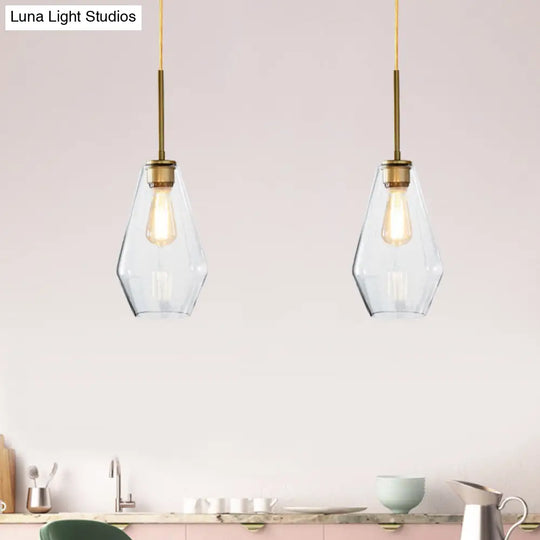 Modern 4.5’/9’/12’ Wide Glass Shade Hanging Pendant Light With Brass Lamp Socket - Perfect