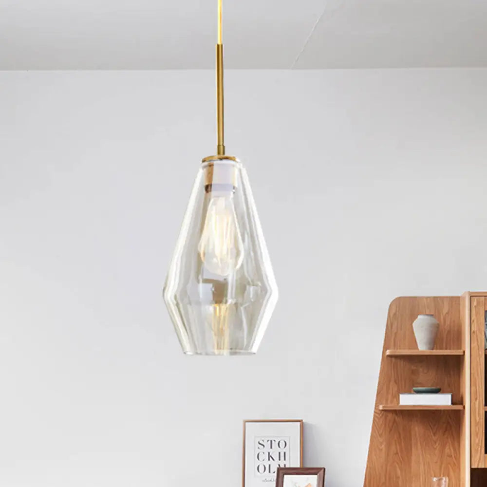 Modern 4.5’/9’/12’ Wide Glass Shade Hanging Pendant Light With Brass Lamp Socket - Perfect