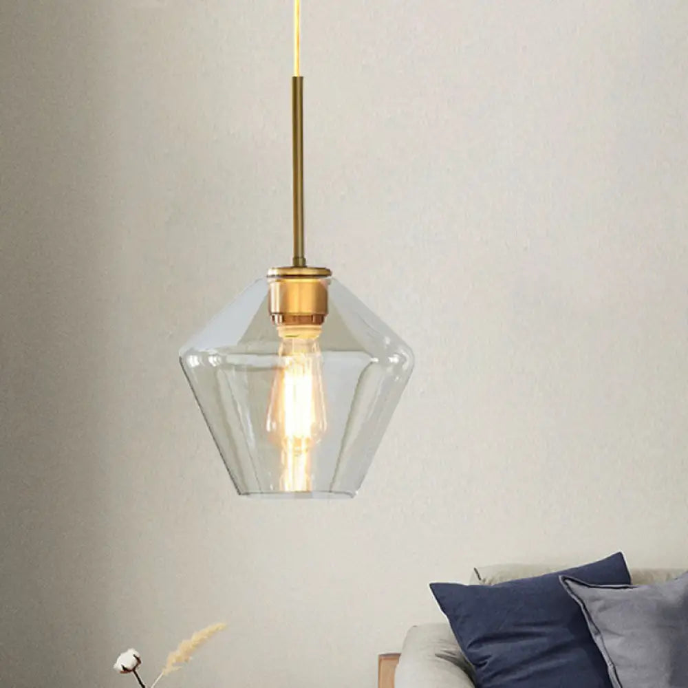 Modern 4.5’/9’/12’ Wide Glass Shade Hanging Pendant Light With Brass Lamp Socket - Perfect