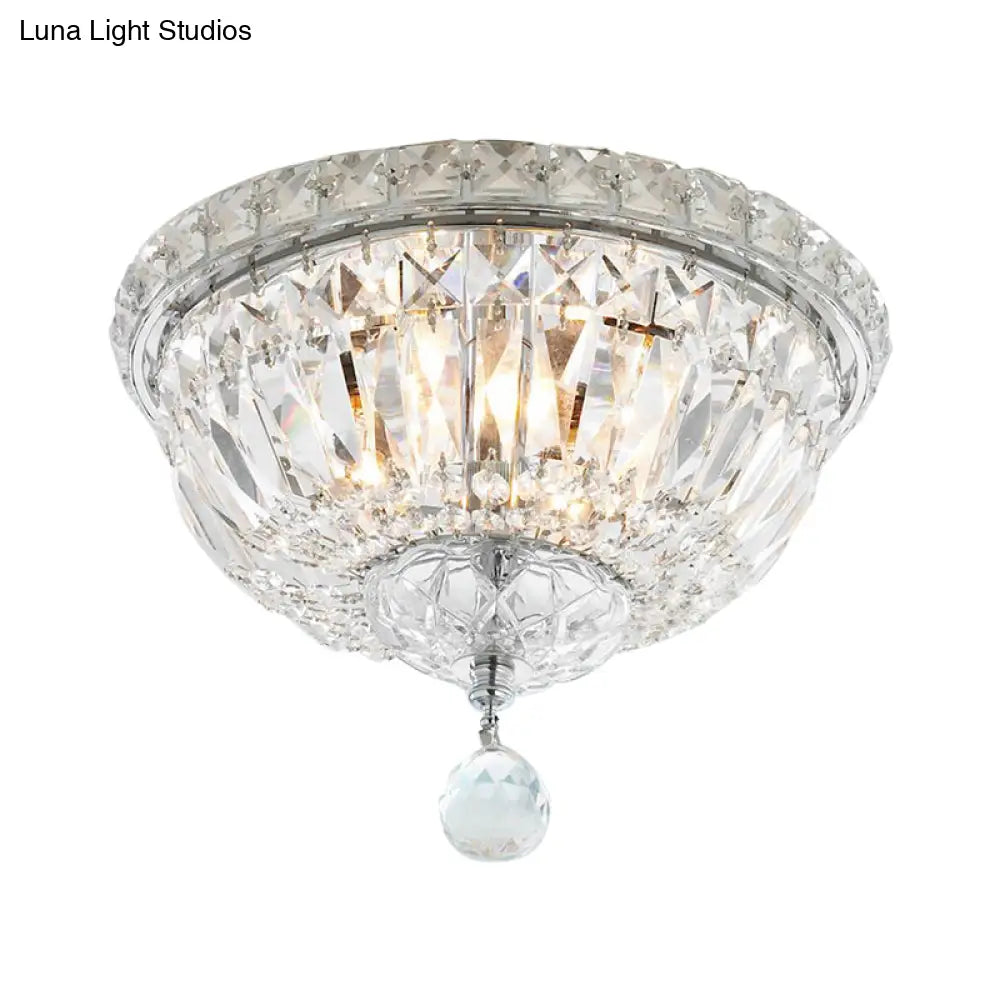 Modern 6 - Light Clear Crystal Flush Mount Ceiling Lamp Fixture